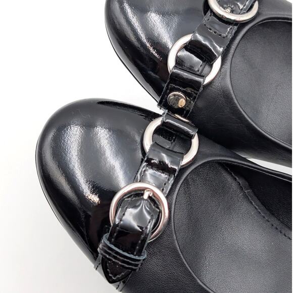 AGL Irina Cap Toe Block Heel Pump Buckle Strap Women's Black Size US8 EU38 - Picture 11 of 11